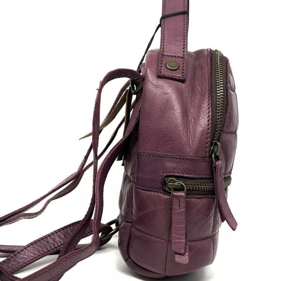 Harbour 2nd Quilted Leather Mini Backpack Purple 8” X 7” X 3” main image 5